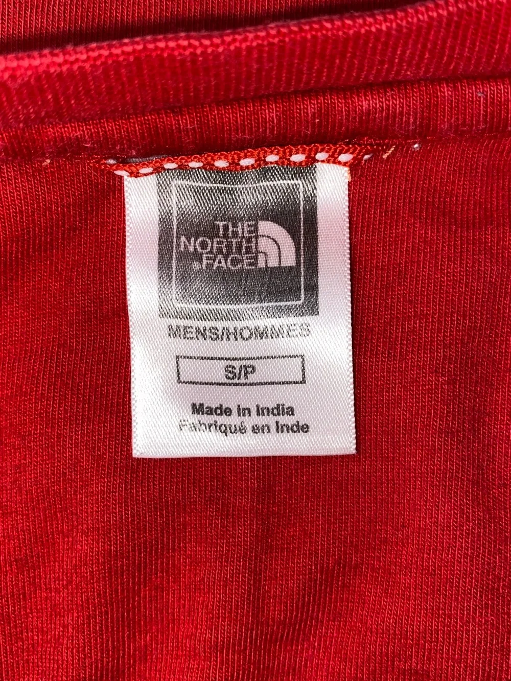 THE NORTH FACE Long Sleeve Mens Logo Tee Shirt Red Size Small